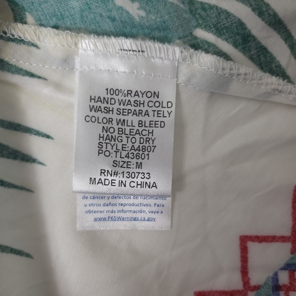 NWT Umgee Tropical Print Cinch Waist Dress Size M - Picture 7 of 8